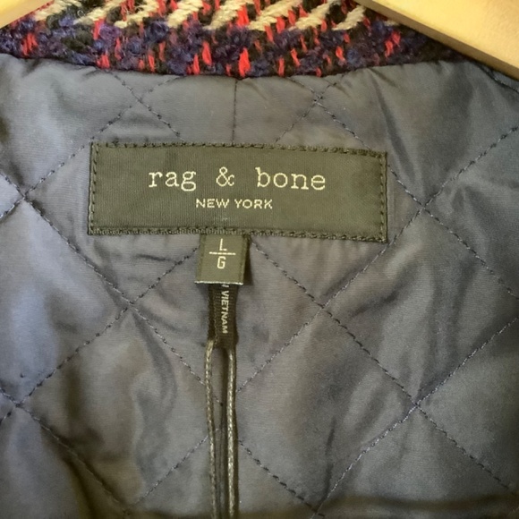 Rag & Bone Estelle Cocoon Wool Blend Plaid Coat Purple SZ Large - Picture 14 of 16